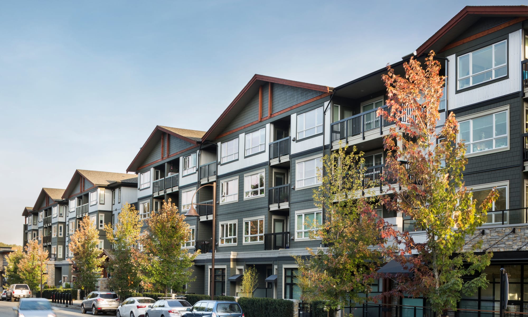Exterior shot of Northwoods Village in North Vancouver, British Columbia