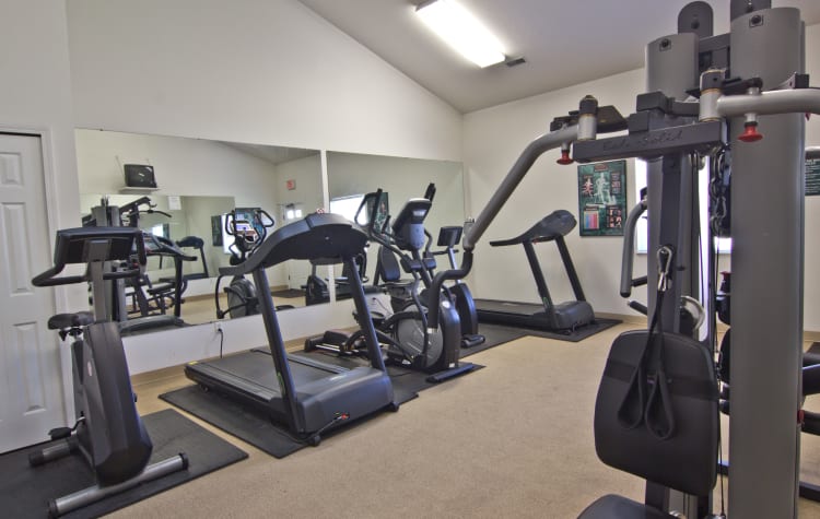 Stay healthy in our fitness center at Steeplechase Apartments & Townhomes