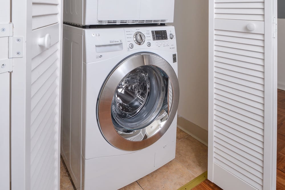 In-home stacked washer and dryer at The Brunswick in New Brunswick, New Jersey