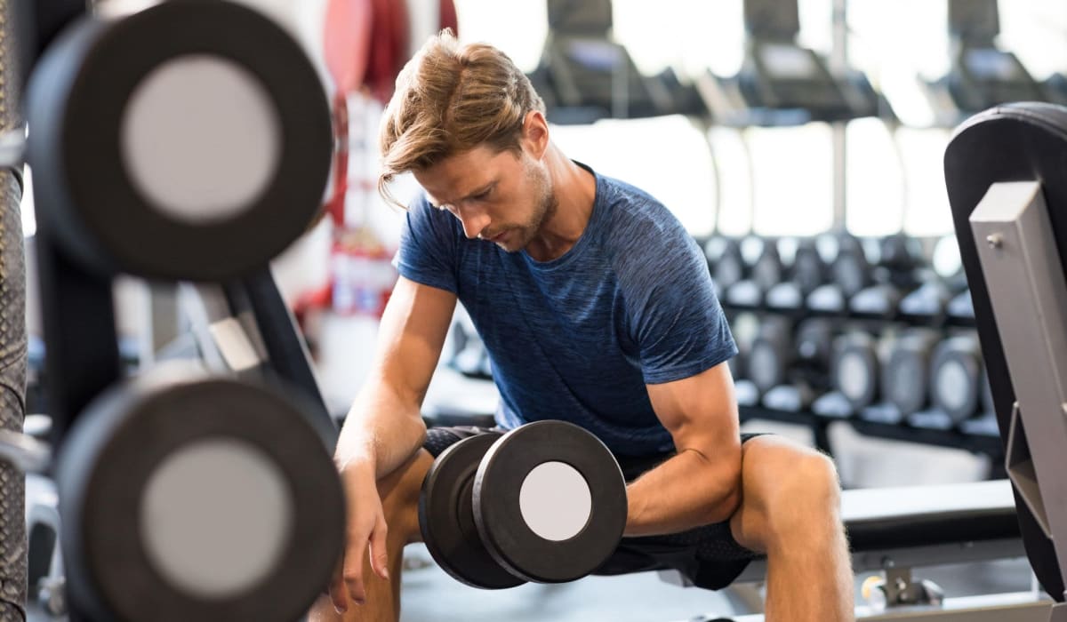 Resident working out at Lark in San Antonio, Texas