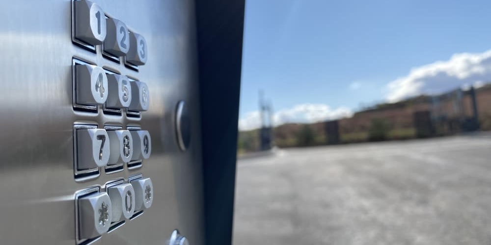 Keypad entry at B Street Self Storage in Forest Grove, Oregon