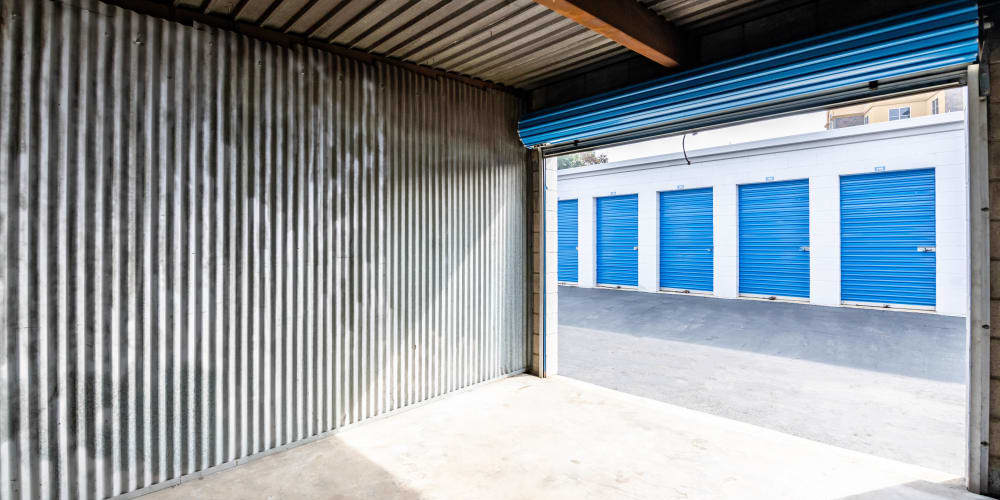 Inside a storage unit at StorQuest Self Storage in Diamond Bar, California