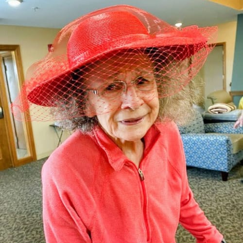 Resident celebrating her birthday at Glen Carr House Memory Care in Derby, Kansas