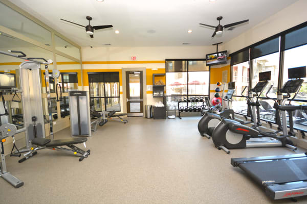 Treadmills and ellipticals at The Sovereign in Fort Worth, Texas