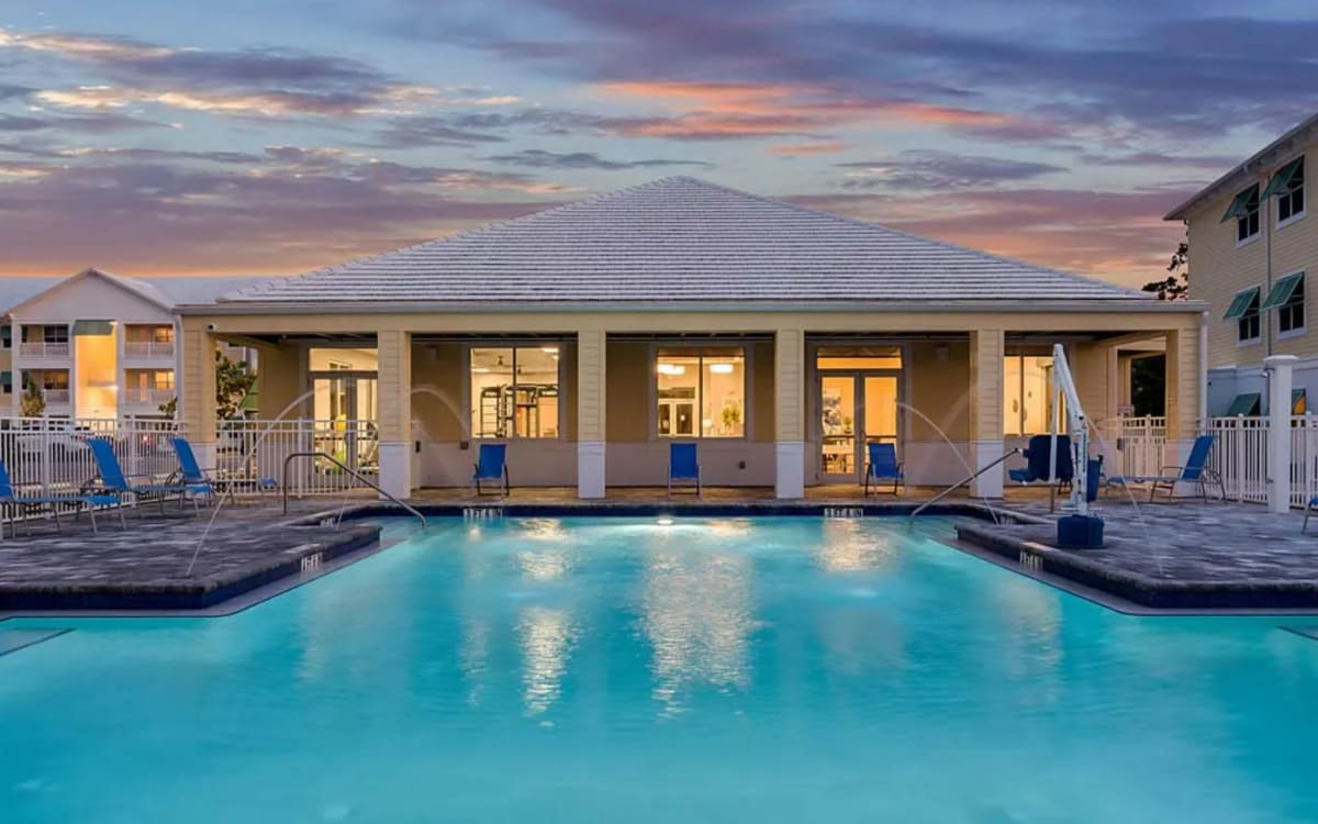 Outdoor swimming pool at Waterline Bonita Springs in Bonita Springs, Florida