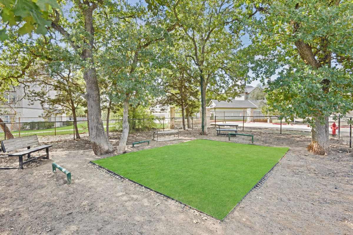 Dog park at Ethos Apartments, Austin, Texas