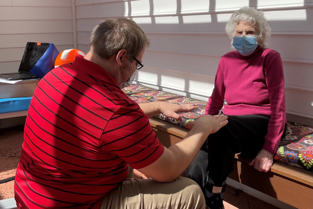 Fox rehab with Mike at Heritage Hill Senior Community