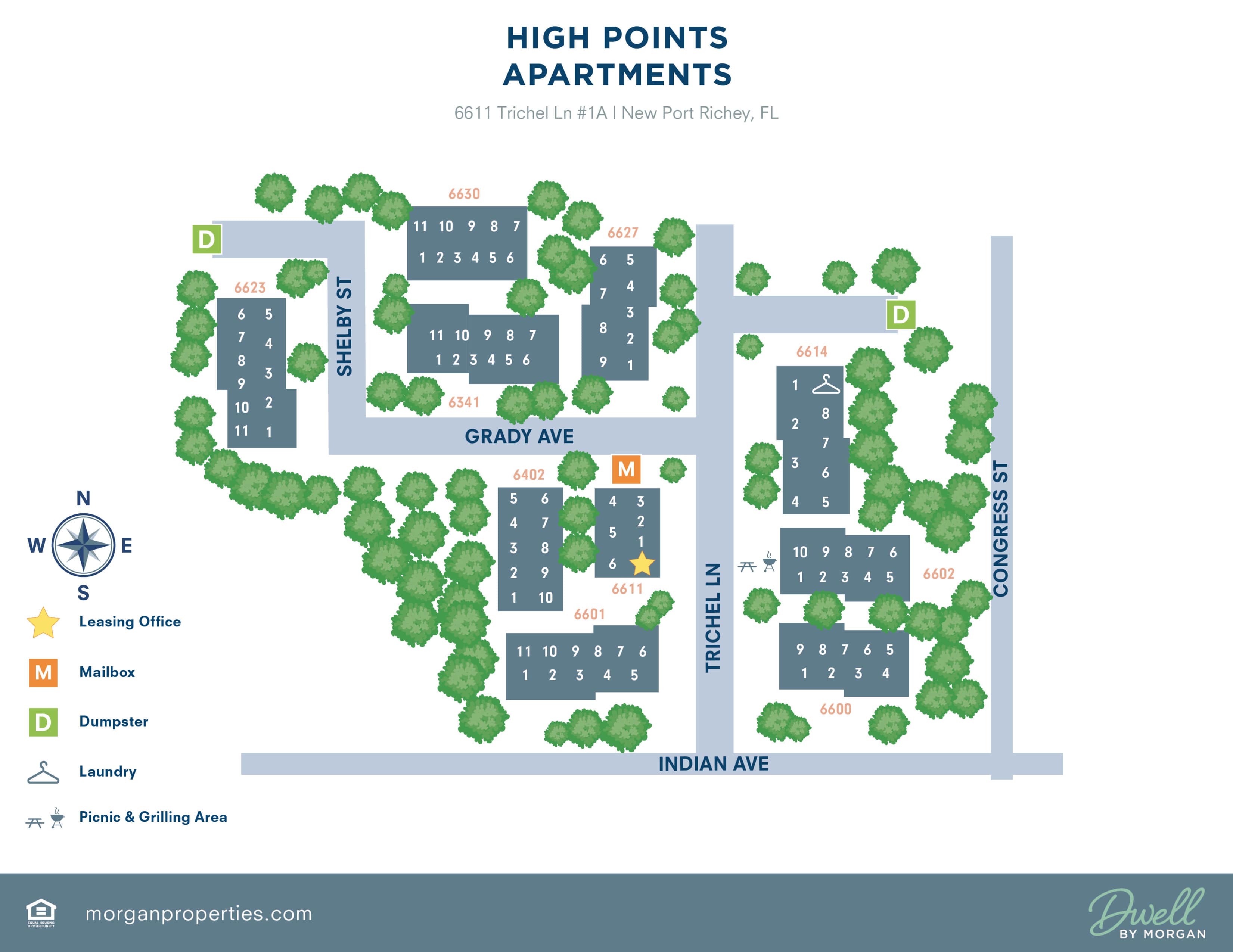 Site Map at High Points Apartments in New Port Richey, Florida