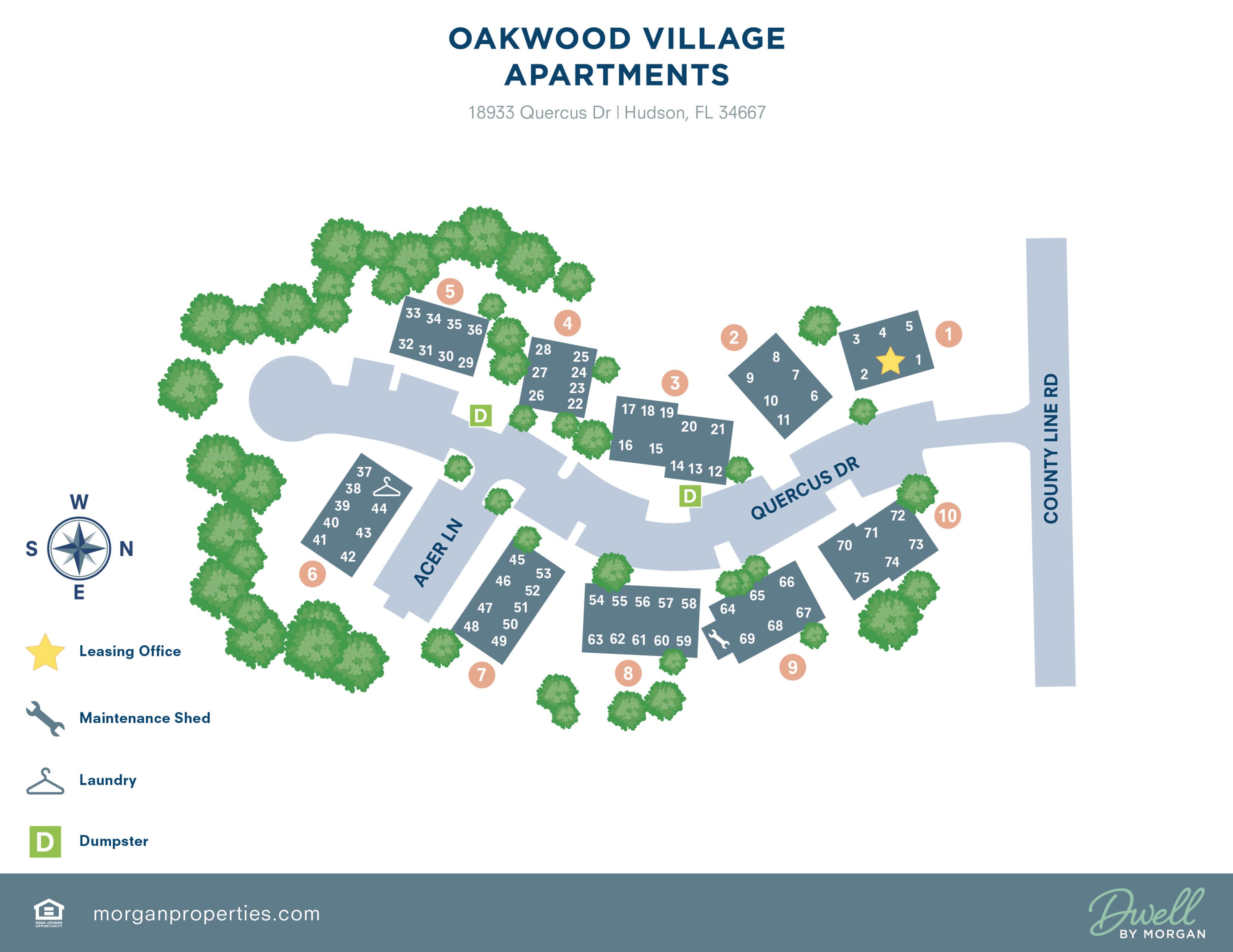 Site Map at Oakwood Village Apartments in Hudson, Florida