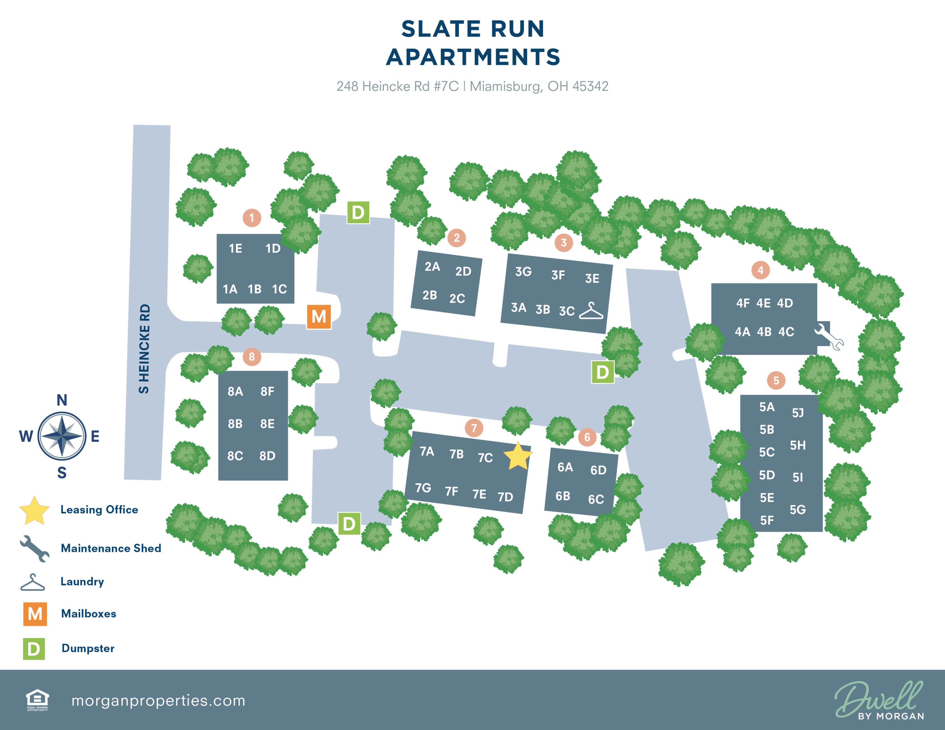 Site Map at Slate Run Apartments in Miamisburg, Ohio