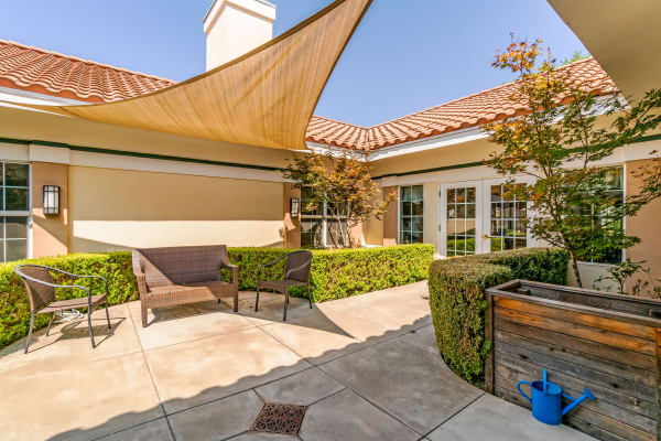 Beautiful interior patio at Westmont of Fresno in California