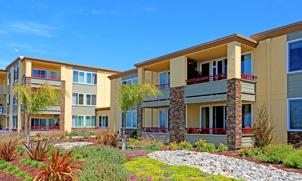 Exterior of apartments managed by Emerald Properties in San Lorenzo, California