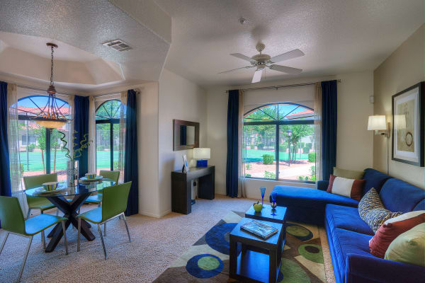 Large luxury living room at San Cervantes in Chandler, Arizona