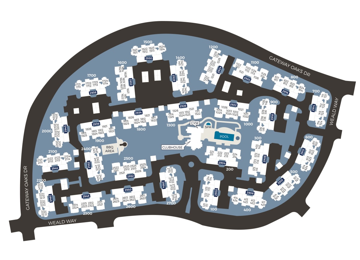 Community site map for Larkspur Woods in Sacramento, California