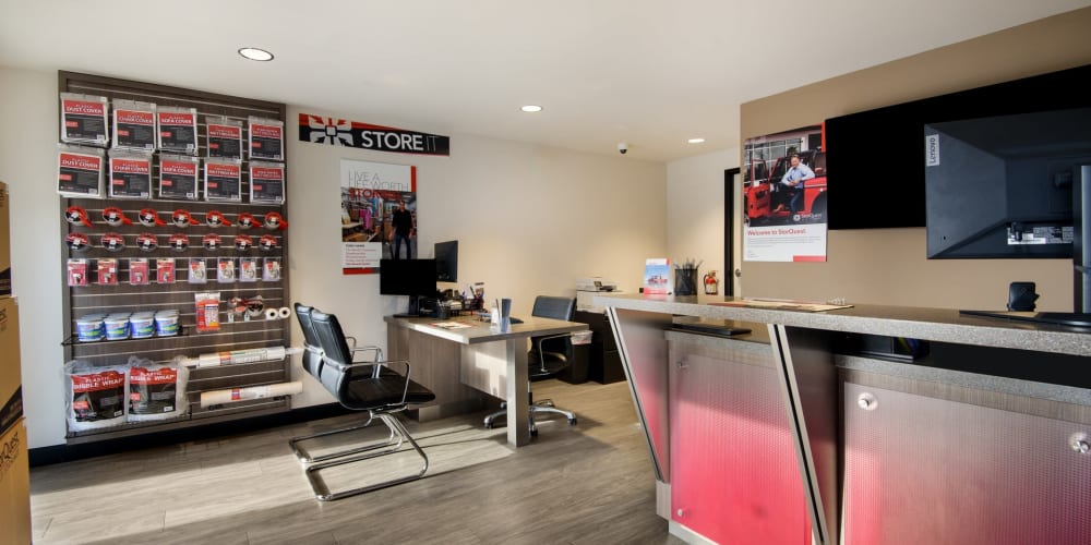 Packing supplies available in the leasing office at StorQuest Self Storage in Los Angeles, California