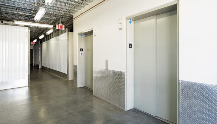 Elevators make your move convenient at A Storage Place in Montclair, California