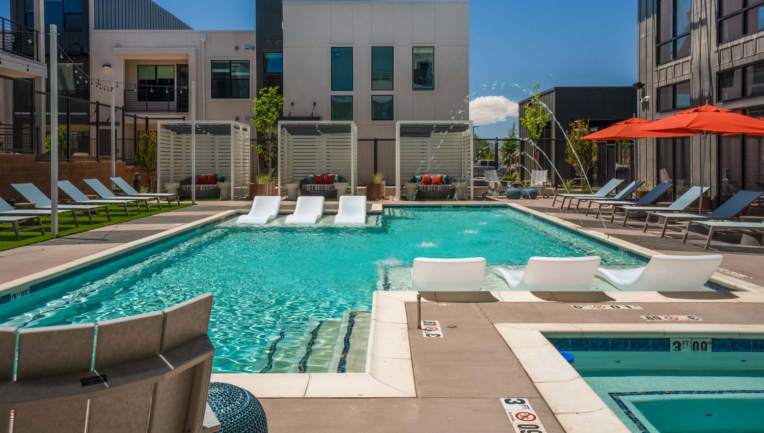 Resort-style pool at Olympus Latitude in Albuquerque, New Mexico