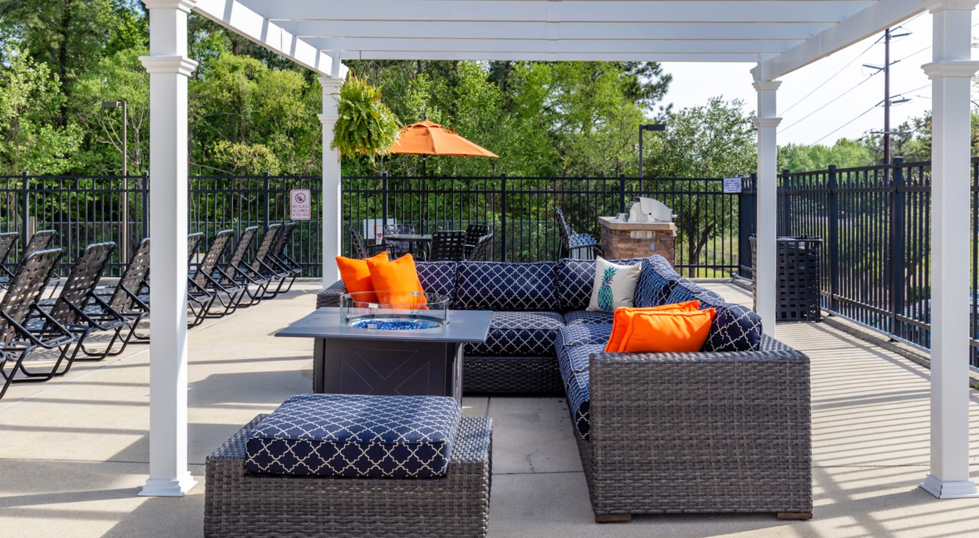 Outdoor fire pit at Sunchase Apartments
