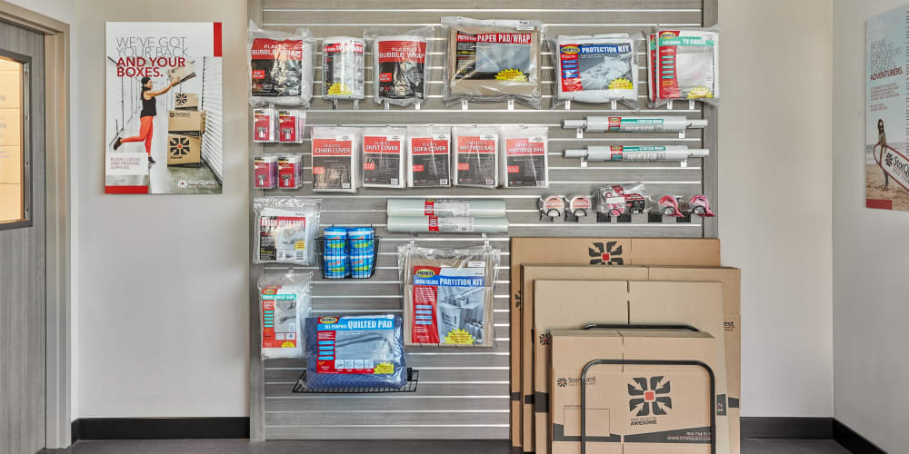 Packing supplies available at StorQuest Self Storage in Palm Beach Gardens, Florida