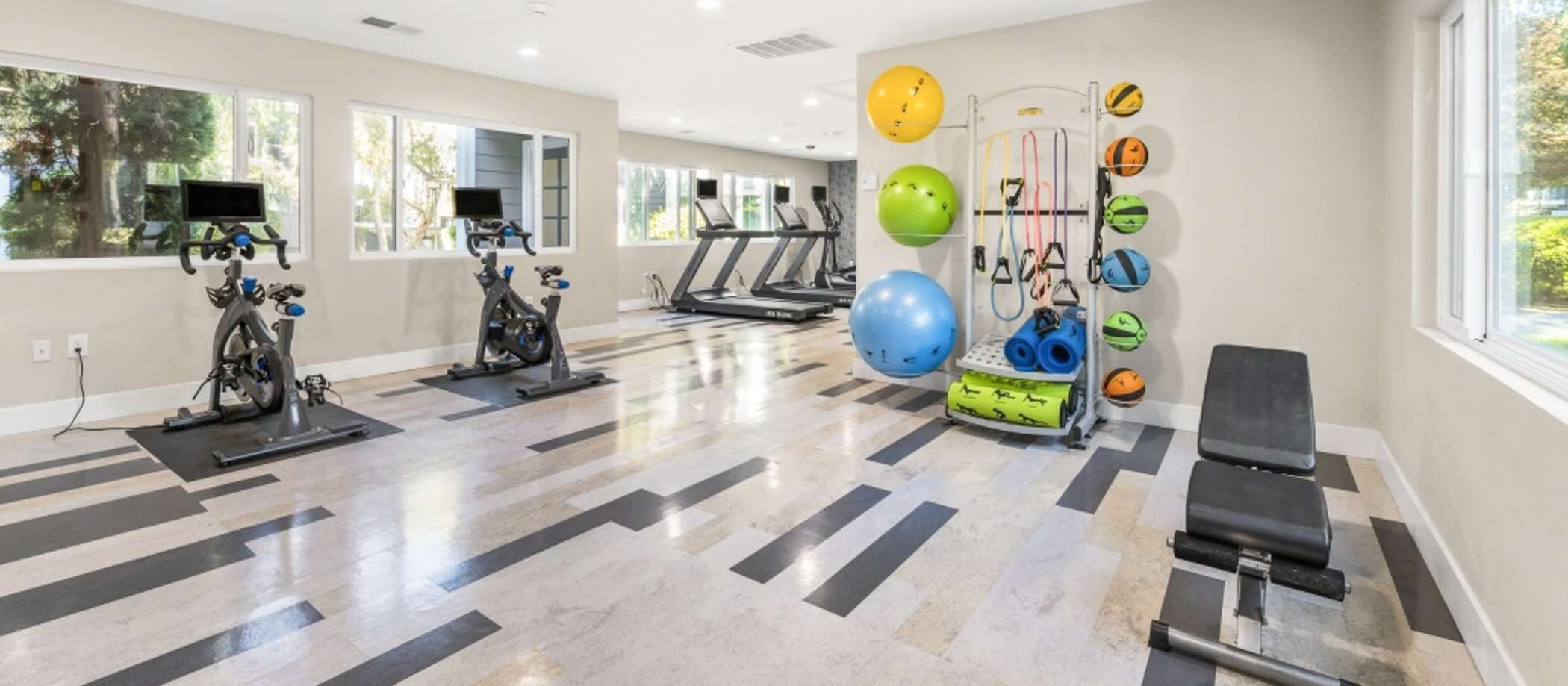 Fitness studio at Brookside Park in Mountain View, California