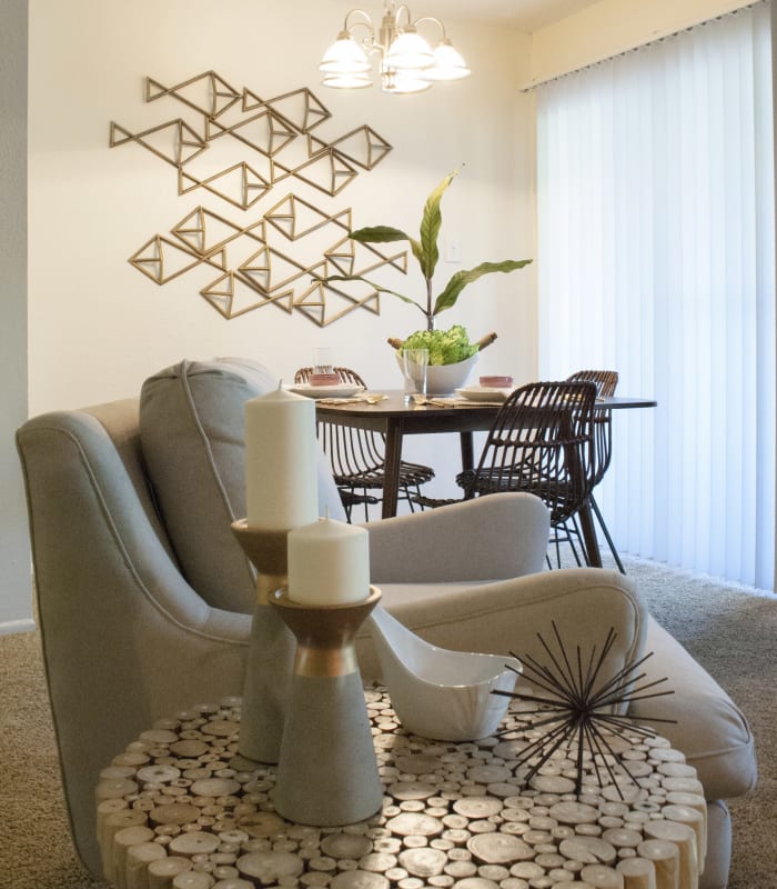 Spacious living room at The Chimneys Apartments in El Paso, Texas