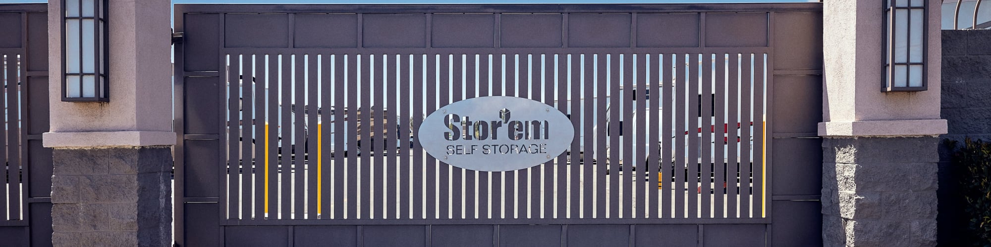 Boat storage at Stor'em Self Storage in Rancho Cucamonga, California