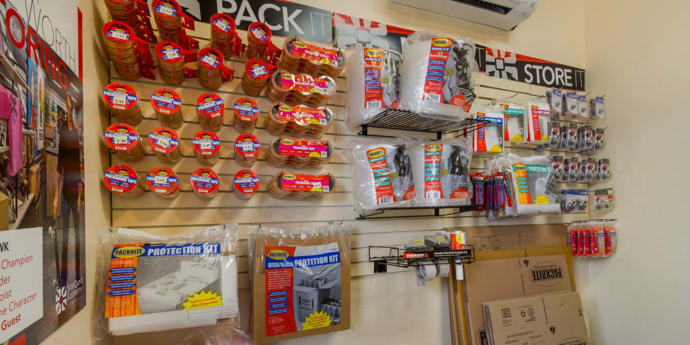 Packing supplies available at StorQuest Economy Self Storage in Houston, Texas