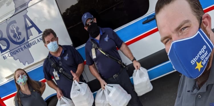 Storage Star - Rio Vista Managers and Employees delivering meals to first responders. 