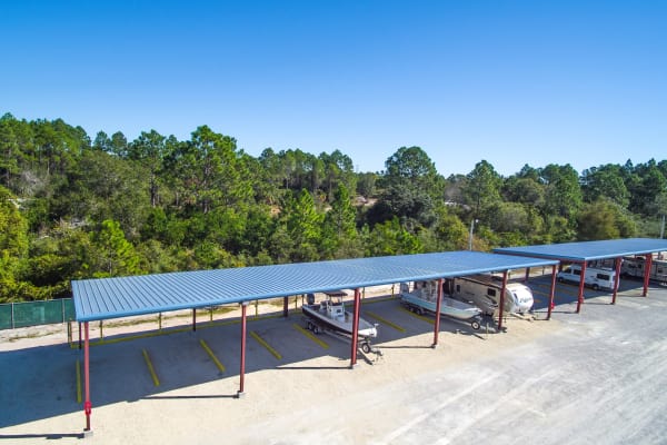 Covered parking available at America's Mini-Storage and Office Complex in Port St. Joe, Florida