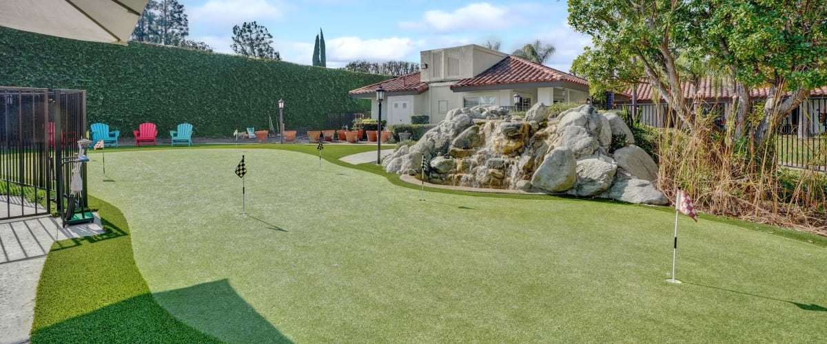 Putting green at Huntington Terrace in Huntington Beach, California