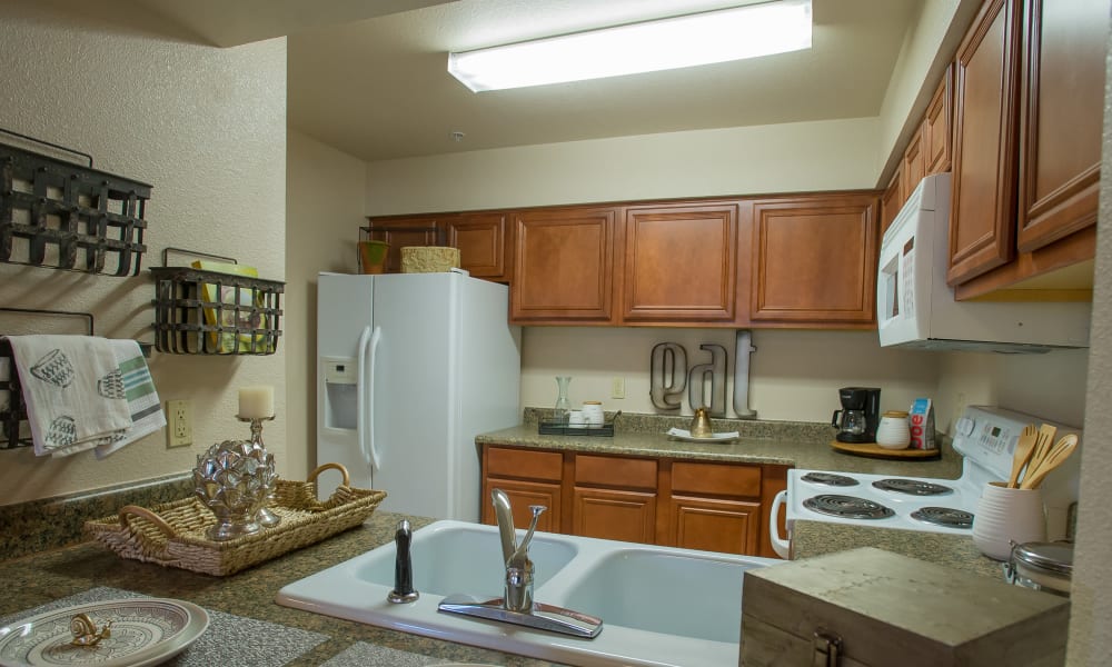 Kitchen at Villas of Waterford Apartments in Wichita, Kansas