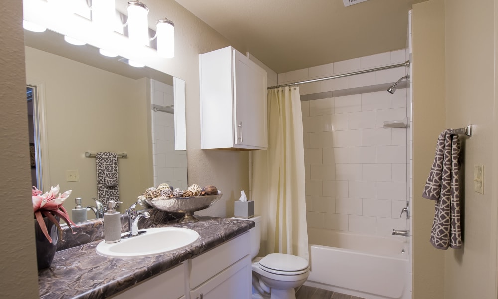 Bathroom at Mission Point Apartments in Moore, Oklahoma