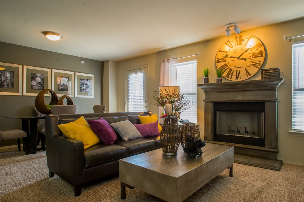 Living room at Icon at Broken Arrow in Broken Arrow, Oklahoma