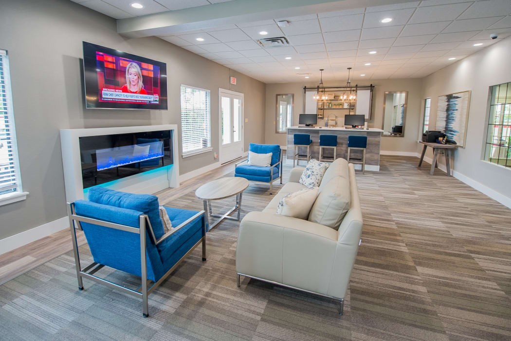 Luxury tv lounge at Council Place Apartments in Oklahoma City, Oklahoma
