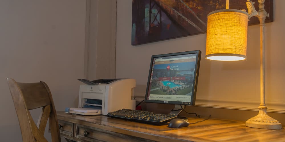 Business center at Polo Run Apartments in Tulsa, Oklahoma