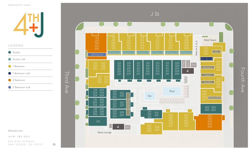 Site map of 4TH + J