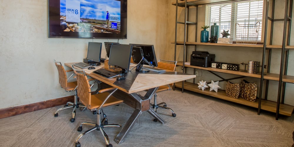 Business center for residents at Tuscany Ranch in Waco, Texas
