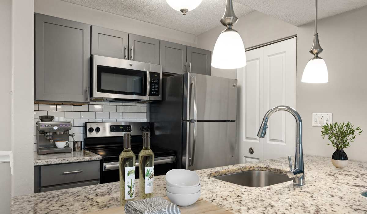 Model kitchen view at Trellis at the Lakes in St. Petersburg, Florida