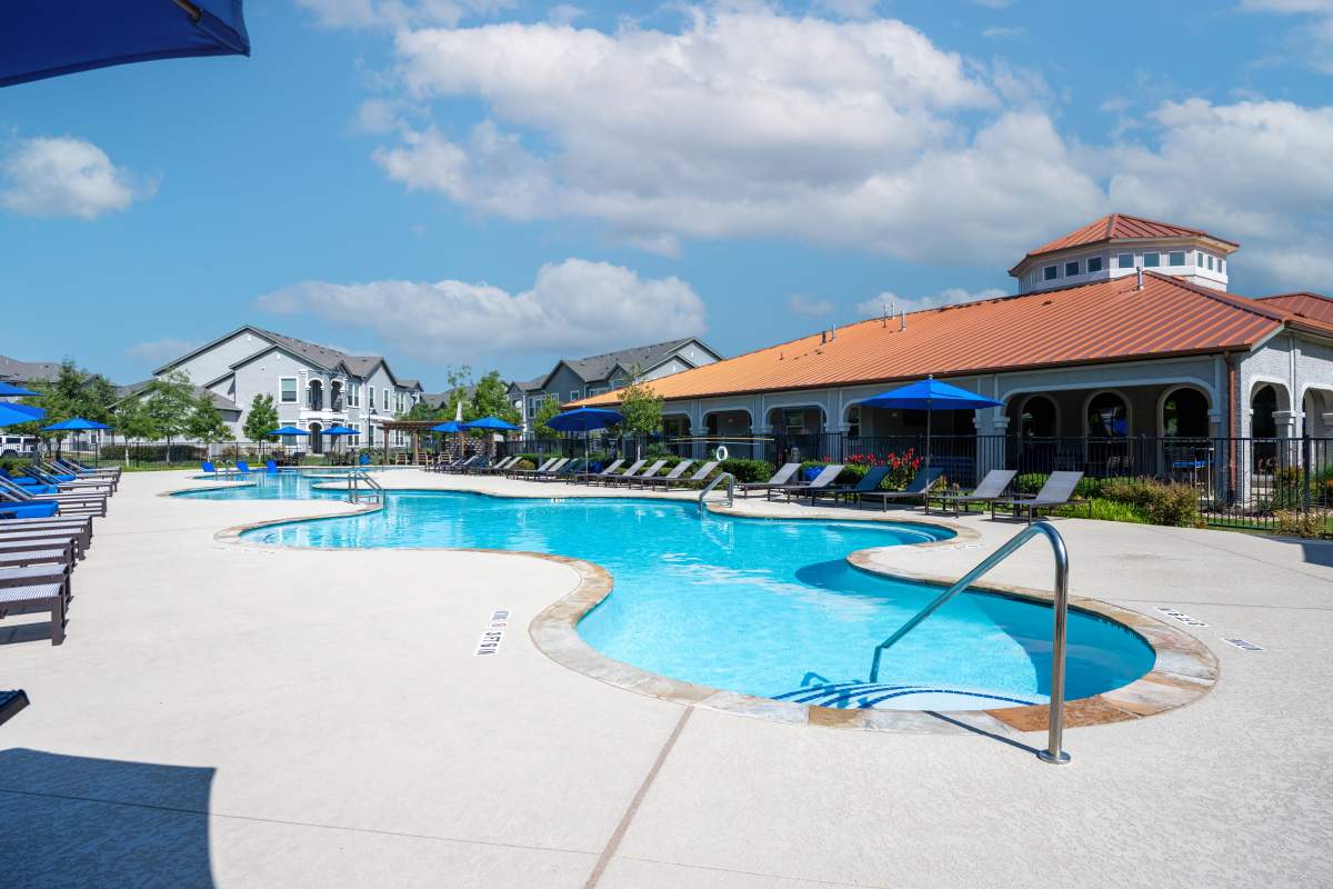 Resort-style swimming pool at Century Travesia in Austin, Texas
