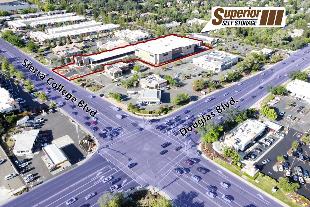 Aerial view of Superior Self Storage in Granite Bay, California