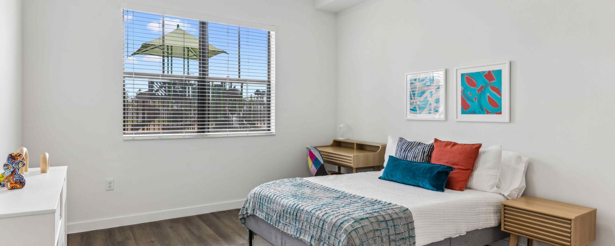 Bed-room with window at Residences Of Highland in Hialeah, Florida