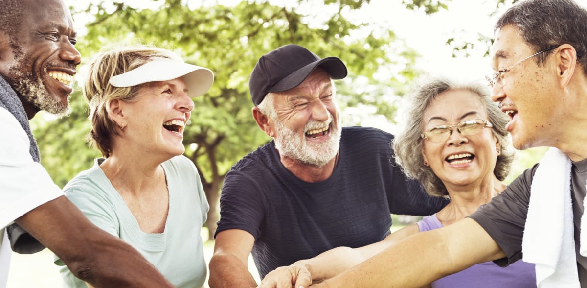 Residents meet in a park for exercise near Aspire at West End, Richmond, Virginia