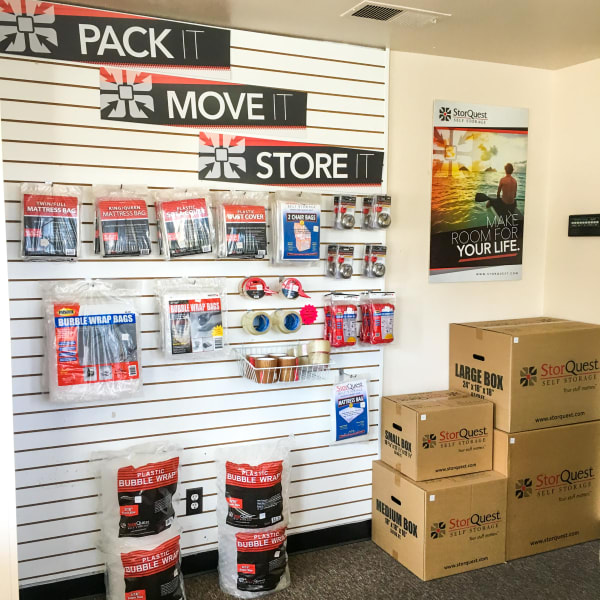 Packing supplies available at StorQuest Self Storage in Temecula, California