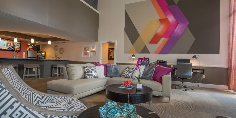 Well decorated clubhouse at Silver Springs Apartments in Wichita, Kansas