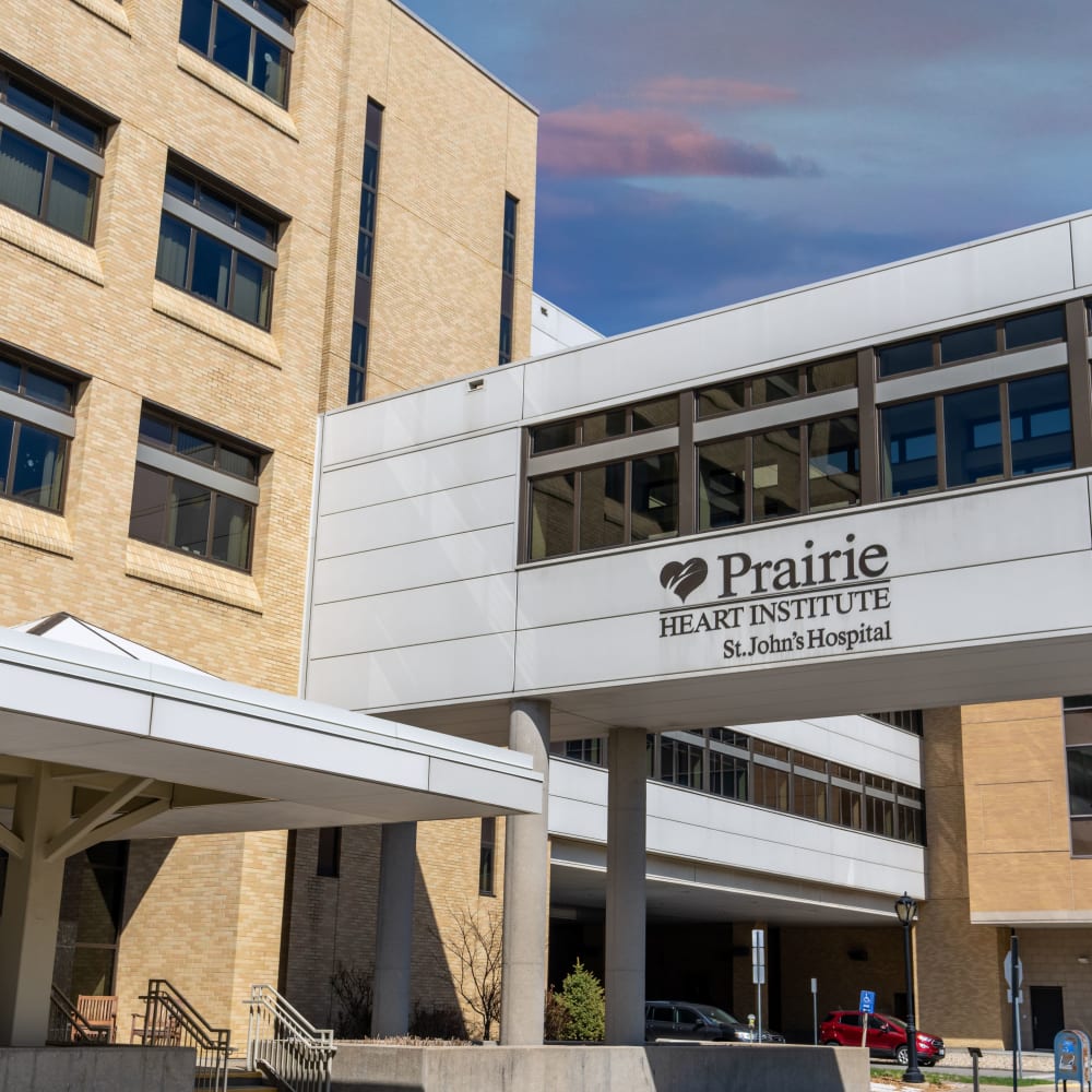 Hospital entrance near Dickinson Apartments in Springfield, Illinois