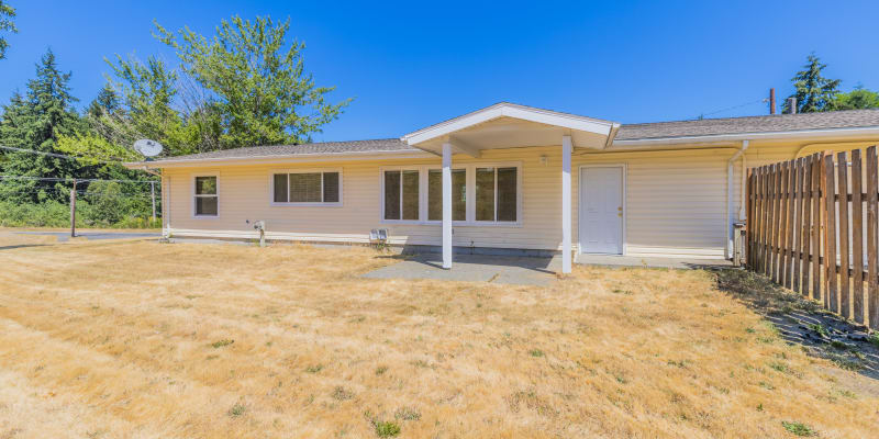 Backyard of home at Davis Hill in Joint Base Lewis McChord, Washington