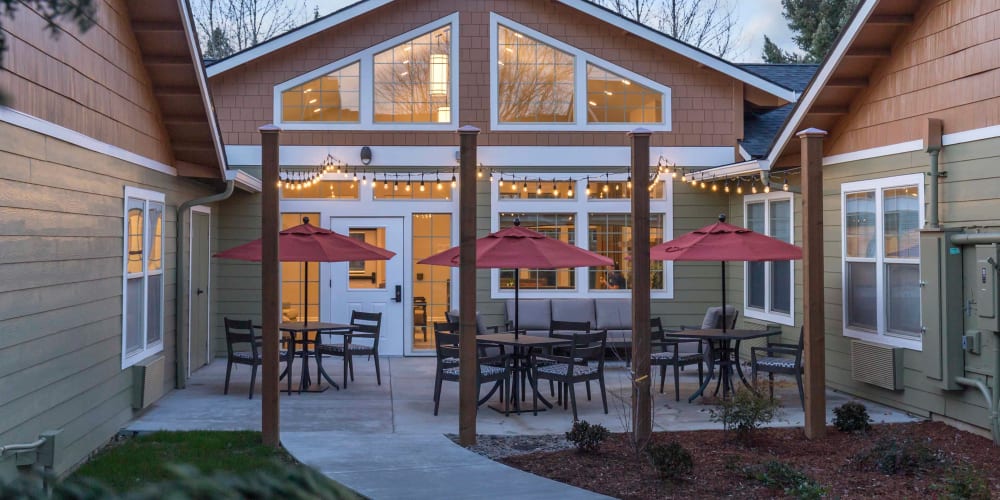 Beautiful, private back patio at The Springs at Clackamas Woods in Milwaukie, Oregon