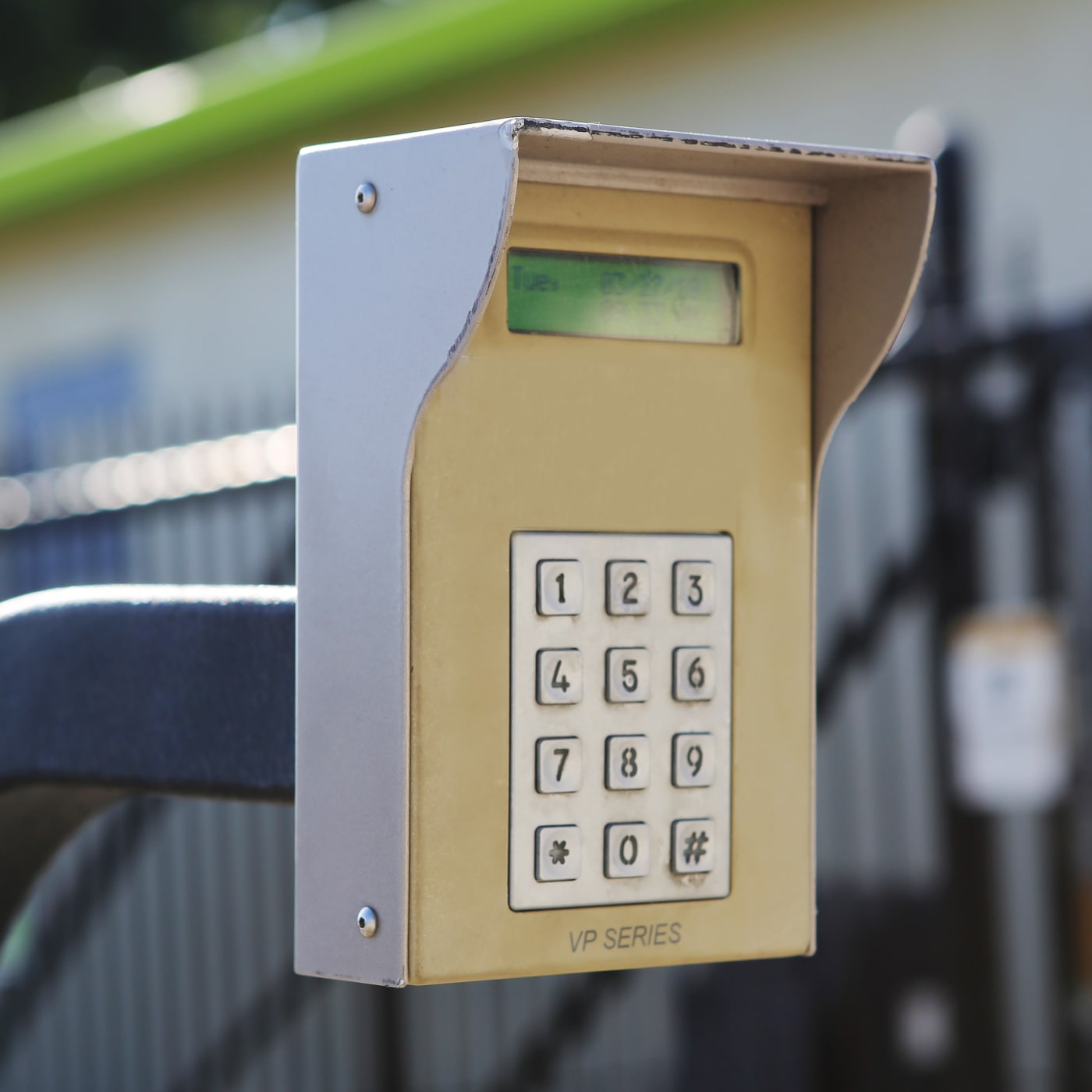 Keypad entrance to Midgard Self Storage in Cocoa, Florida