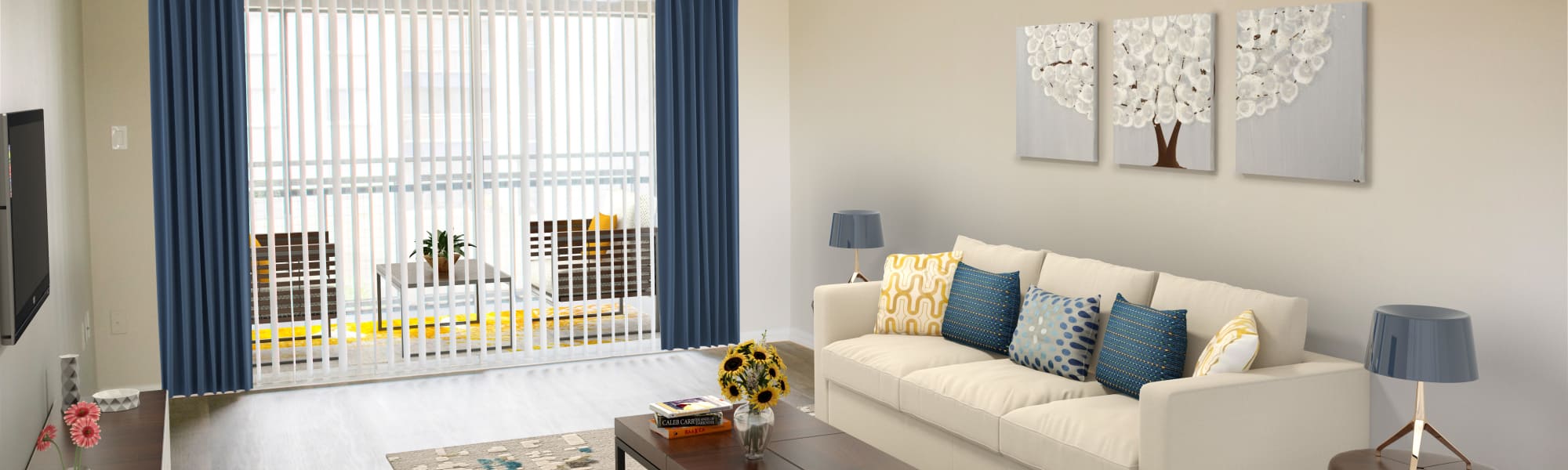 Cozy living room at Promenade at Edgewater in Dunedin