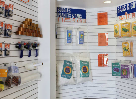 Moving supplies in the office at A-1 Self Storage in Anaheim, California